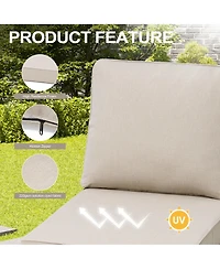 Pellebant 24.4 x 27.6 x 4.5 Outdoor Indoor Patio Premium Fabric Seat Cushions Set (Seat and Back)