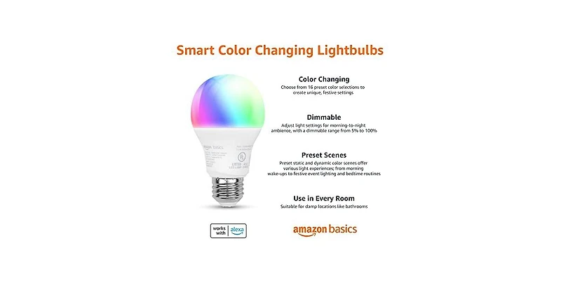 Amazon Basics - Smart A19 Led Light Bulb - 60W Eq- 800 Lumens