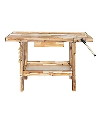 Olympia Tools 48 Inch Acacia Hardwood Woodworking Carpentry Workbench Storage