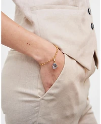Fable England Pansy and Pearl Collector Charm Bracelet