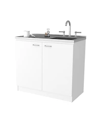 Fm Furniture Napoles Utility Sink with Built-In Storage and Work Surface, Ideal for Food Prep, Organization, Extra Counter Space