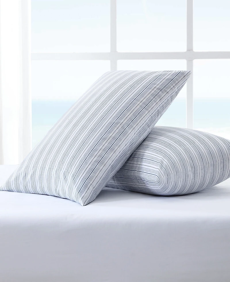 Nautica Beaux Stripe Cotton Percale Pillowcase Pair, Standard