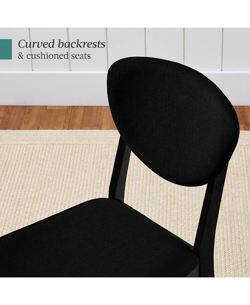 Best Choice Products 2-Piece Mid-Century Modern Wood and Upholstered Dining Chair Set