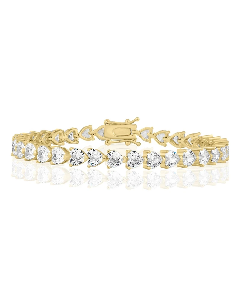 Simona Radiant Heart Cz Tennis Bracelet