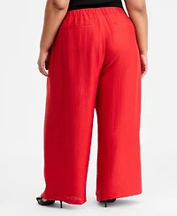On 34th Trendy Plus Pull-On Pintucked Gauze Pants, Macy's Exclusive