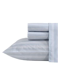 Nautica Tayleur Stripe 200-Thread Count Cotton Percale -Pc. Sheet Set