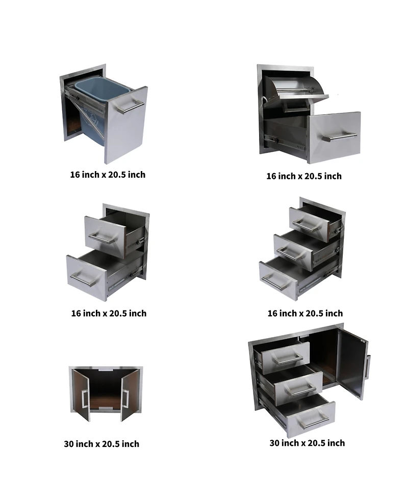 Mondawe 32" Built-In Gas Grill Outdoor Kitchen with Infrared Burner, Ice Box and Tool Set
