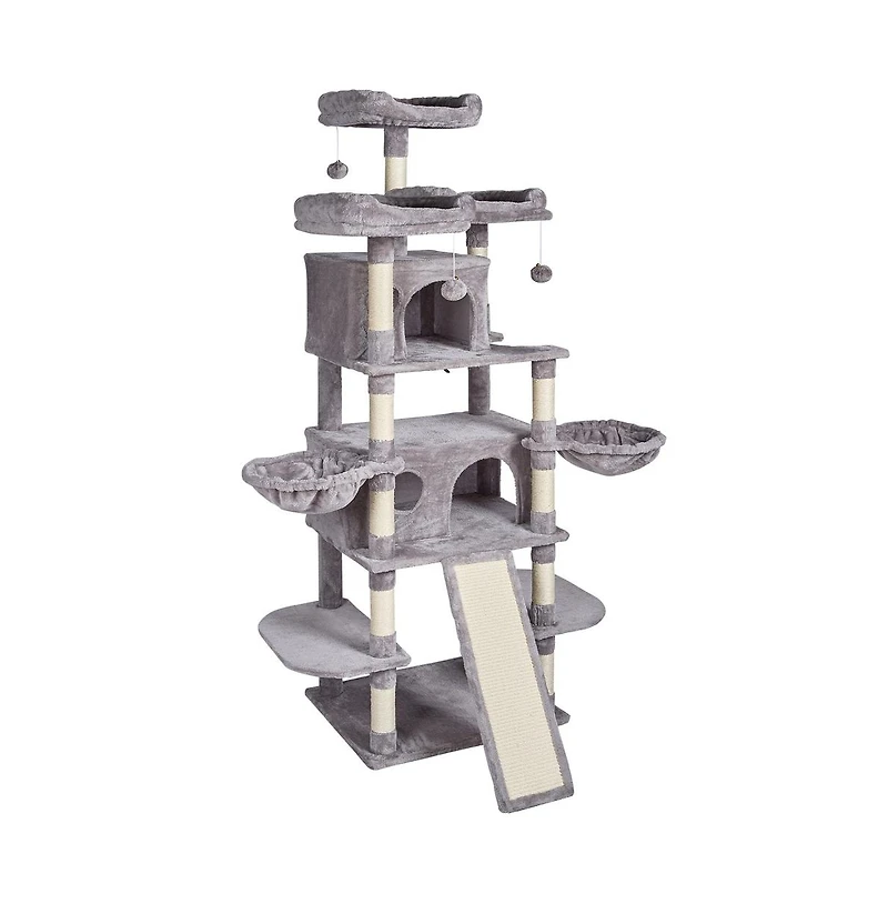 Ruie Cat Tree 68 in Tall Cat Tower with 2 Condos Sisal Posts Hammocks Perches