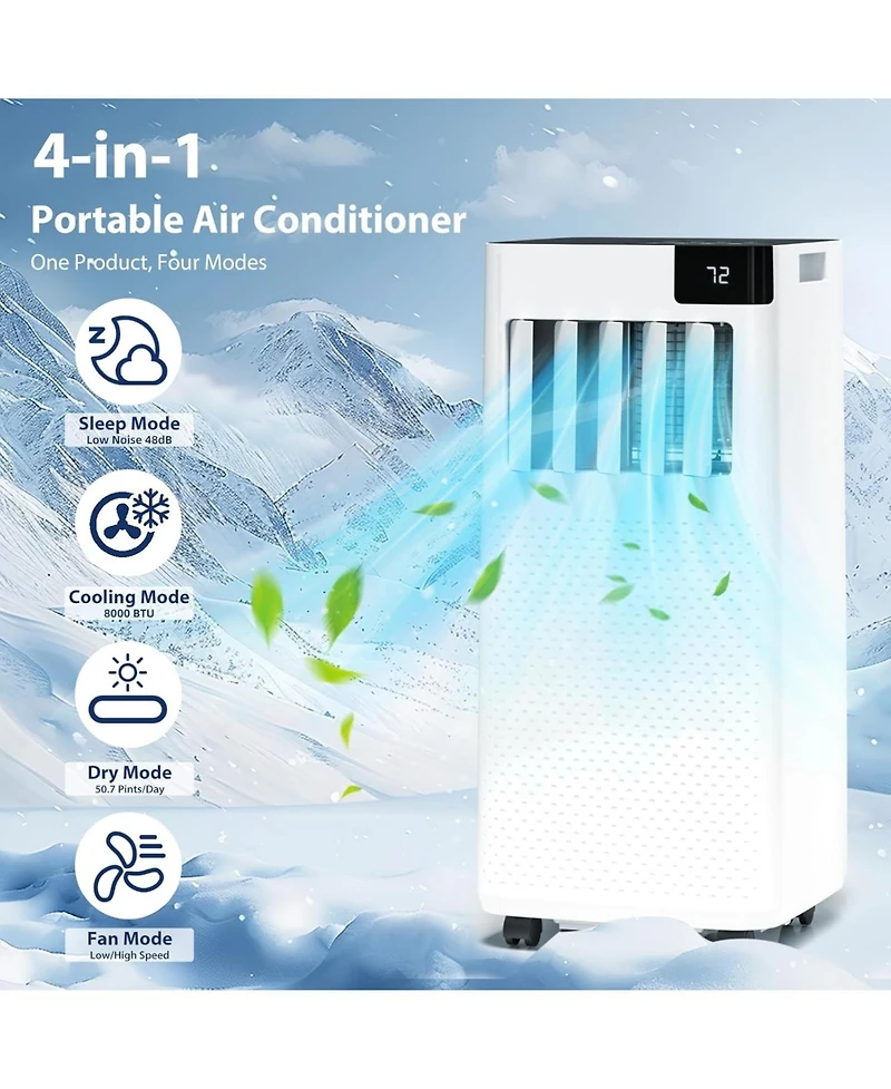 Cowsar 8000 Btu Portable Air Conditioner, 5-in-1 Ac Unit