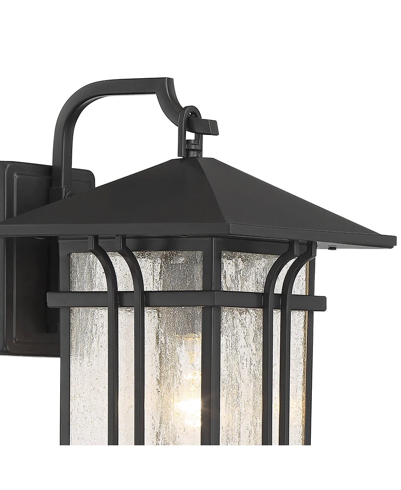 John Timberland Syon Mission Outdoor Wall Light Fixtures Set of 2 Painted Bronze Lantern Clear Seeded Glass for Post Exterior Barn