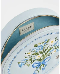 Fable England Women's Floral Posy Embroidered Circle Bag