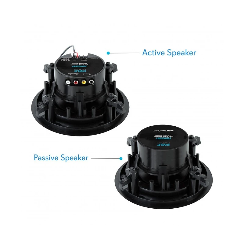 Pyle Ceiling and Wall Mount Speaker - Wireless Bluetooth 6.5" Dual 2-Way Audio Stereo Sound Subwoofer Kit w/ 300 Watts,