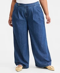 On 34th Trendy Plus High-Rise Pleated Wide-Leg Jeans, Macy's Exclusive