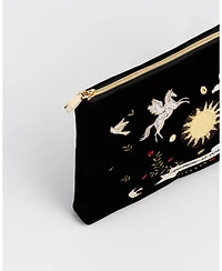 Fable England Women's Celestial Velvet Embroidered Pouch