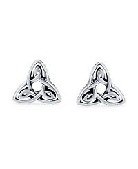Bling Jewelry Ancient Small Celtic Irish Infinity Symbol Love Knot Trinity Stud Earrings Oxidized Sterling Silver