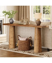 Slickblue Entryway Console Table in Solid Wood with Sturdy Cylindrical Legs