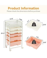 Tribesigns 6-Tier Rolling Craft Cart, Art Craft Organizers and Storage with 5 Drawers and Lockable Wheels, Rolling Utility Cart