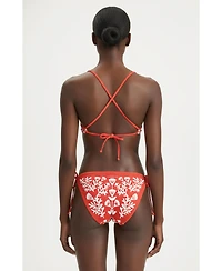 Jessie Zhao New York Women's Coral Garden Reversible Tie Side Bottom