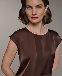 Donna Karan New York Petite Crewneck Sleeveless Blouse