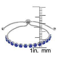 Macy's Lab Grown White Sapphire (2.38 ct. t.w.) & Ruby Bracelet Sterling Silver (Also Available Blue Sapphir