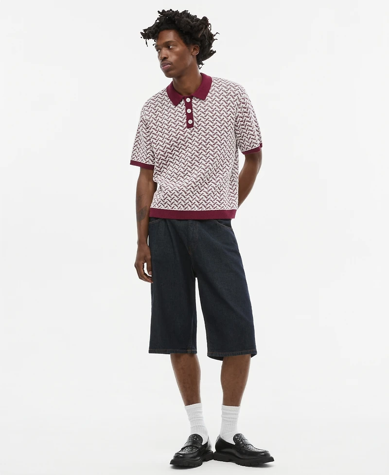 Mode of One Men's Leo Short-Sleeve Polo Sweater, Macy's Exclusive