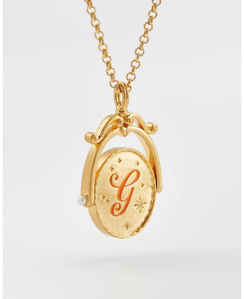 Fable England G Initial Gerbera Spinner Chain Necklace
