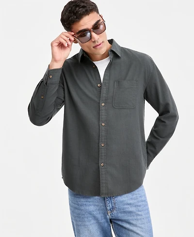 Sun + Stone Men's Steven Long-Sleeve Shirt, Macy's Exclusive