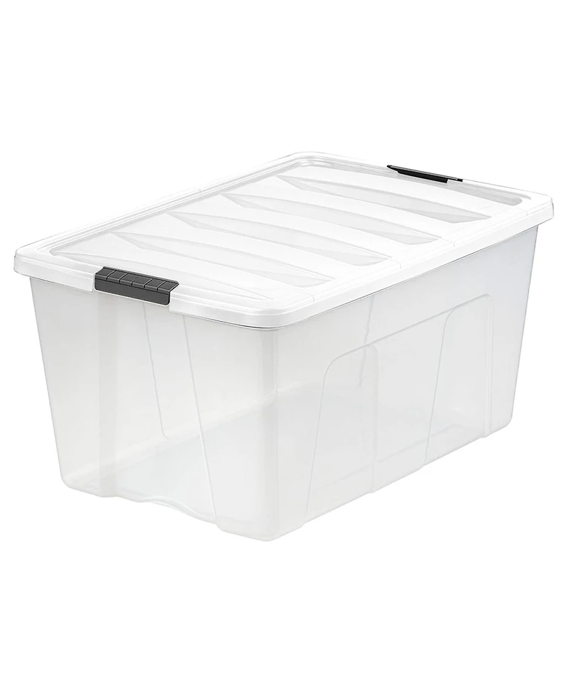 Iris Usa 94 Qt Stackable Plastic Storage Bins with Lids, 4Pk