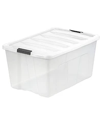 Iris Usa 94 Qt Stackable Plastic Storage Bins with Lids, 4Pk