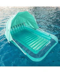 Swimline Original Inflatable Suntan Tub Lounge Float with Adjustable Shade, Mint