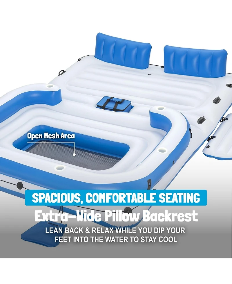 Bestway Hydro-Force Tropical Breeze 6 Person Inflatable Party Island Water Float