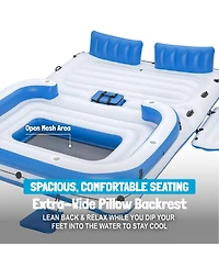 Bestway Hydro-Force Tropical Breeze 6 Person Inflatable Party Island Water Float