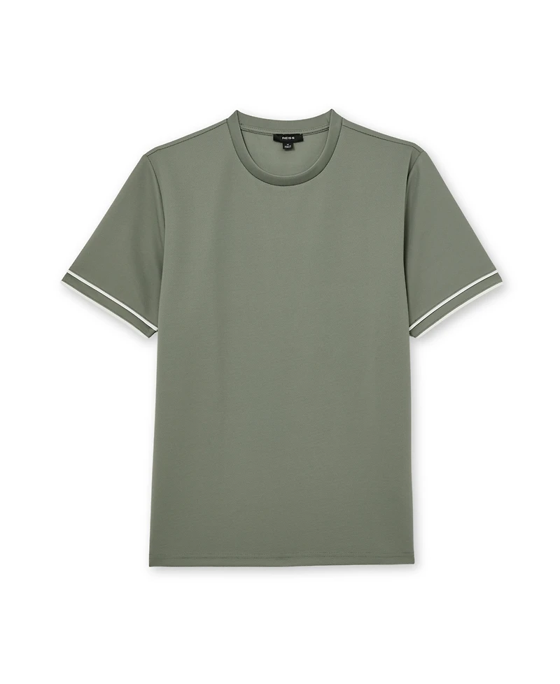 Reiss Men's Piped-Trim Textured T-Shirt