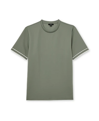 Reiss Men's Piped-Trim Textured T-Shirt