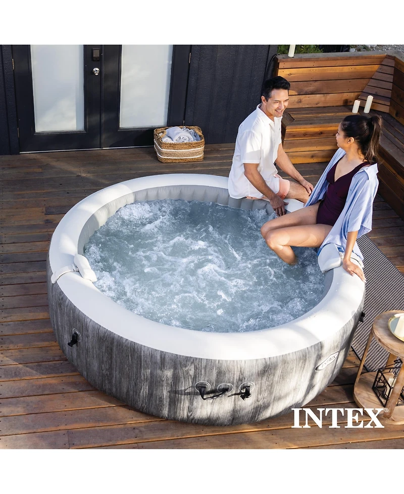Intex PureSpa Plus 6 Person Portable Inflatable Round Hot Tub Spa with 170 Jets