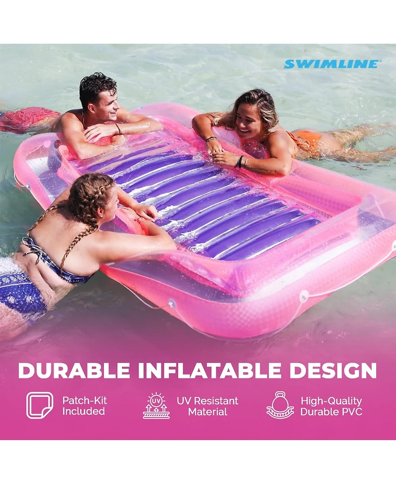 Swimline Classic Edition Inflatable Suntan Tub Floating Pool Hybrid Lounge, Pink
