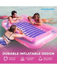 Swimline Classic Edition Inflatable Suntan Tub Floating Pool Hybrid Lounge, Pink