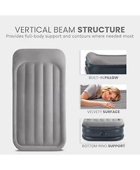 Intex Dura Beam Deluxe Pillow Raised Air Mattress Bed with Built In Pump