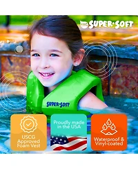 Trc Recreation Super Soft Small Child Life Jacket Swim Safety Vest, Fierce Green