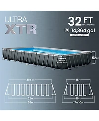 Intex Ultra Xtr Frame Rectangular Pool Set with Krystal Clear Saltwater System