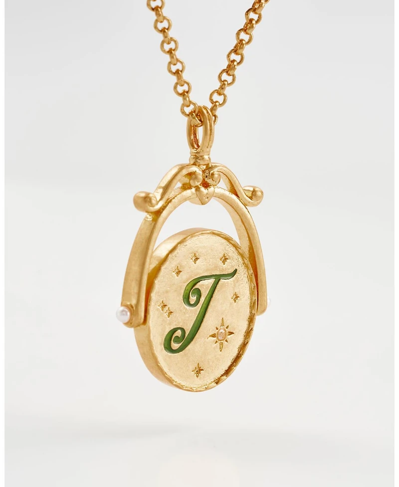Fable England J Initial Jasmine Spinner Chain Necklace