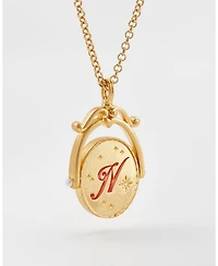 Fable England N Initial Nasturtium Gold Spinner Chain Necklace