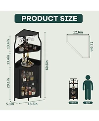 gaomon 4 Tier Corner Wine Rack with Glass Holder and Storage Shelves for Living Room