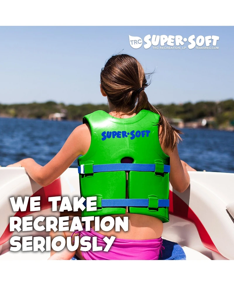 Trc Recreation Super Soft Child Life Jacket Swim Vest, Medium, Fierce Green