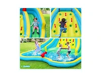 Slickblue Kids Inflatable Water Slide Bounce House with Climbing Wall With Blower