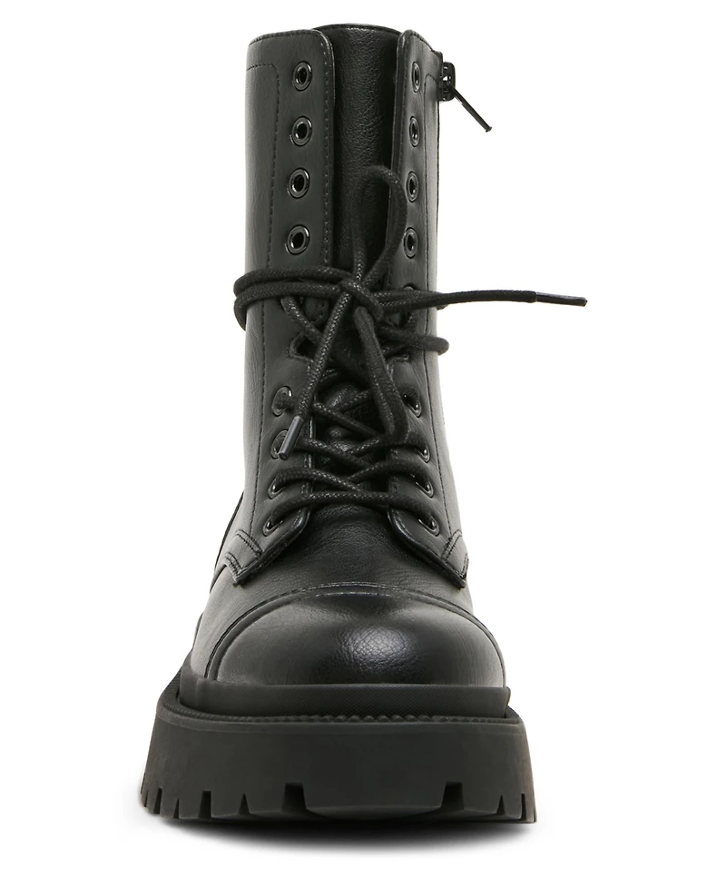 Madden Girl Women's Ariella Lace-Up Lug Combat Boots