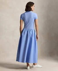 Polo Ralph Lauren Women's Hybrid Mesh Collar A-Line Dress