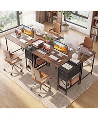 Slickblue 48 Inch Computer Desk with 2 Fabric Drawers Industrial Style