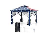 Boyel Living 11 x Feet 2-Tier Pop-Up Gazebo Tent Portable Canopy Shelter Carry Bag Mesh
