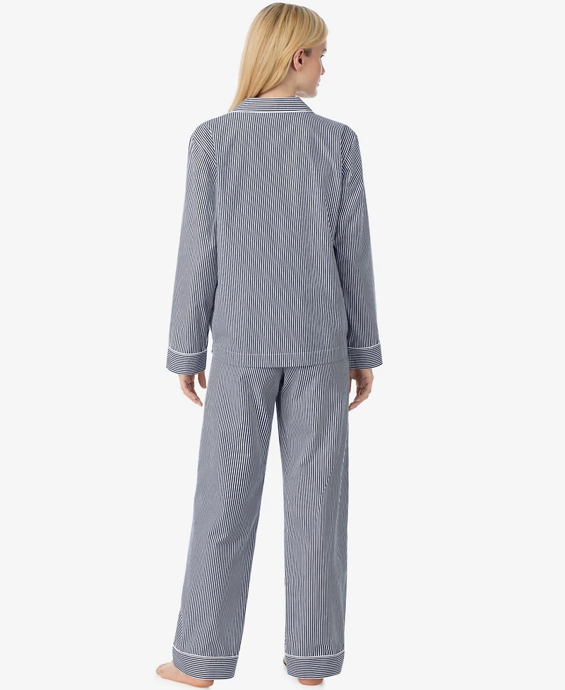Lauren Ralph Women's Long-Sleeve Notched-Collar Pajama Set